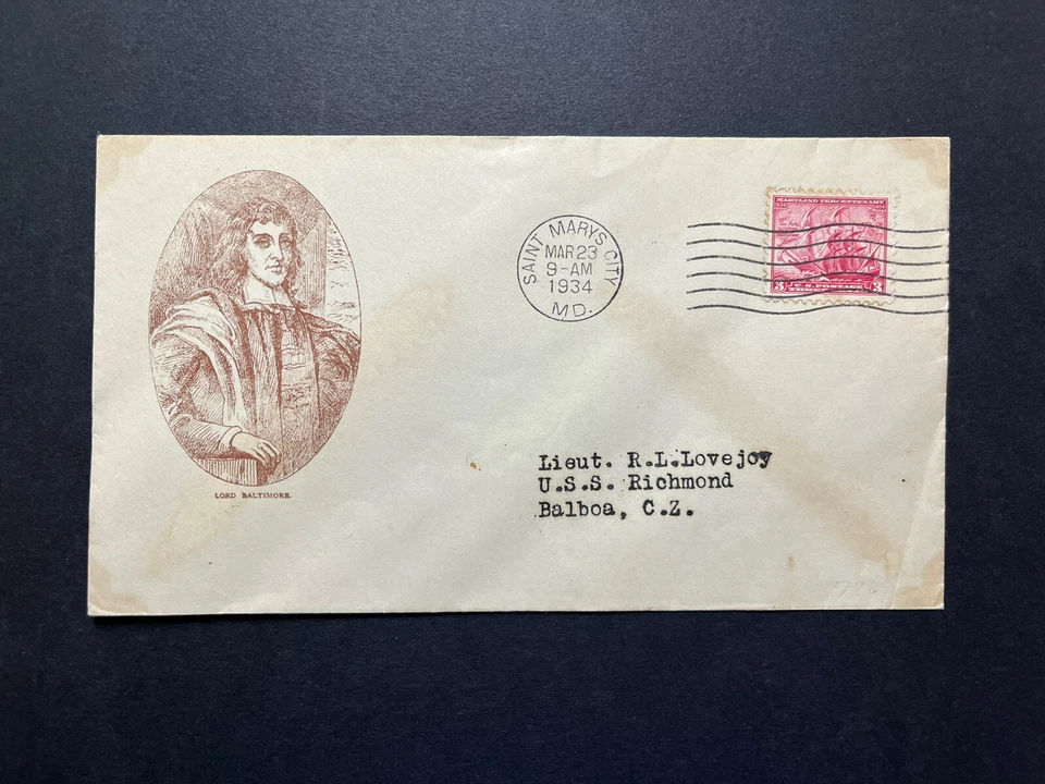 GandG Stamps US Cover Saint Marys City 1934 Scarce Fairway Cachet To Canal Zone - Image 1 of 2