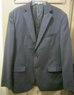 SZ 44R DKNY MACY'S MENS GRAY 100% WOOL BLAZER SUIT JACKET SPORT COAT, EUC - Image 1 of 4