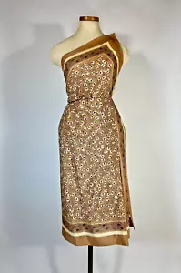 Vintage 1970's-80's BESPOKE Couture silk scarf one-shoulder XS dress MARY GUERRA - Picture 1 of 14