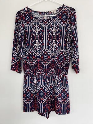 Mameluco Ella Moss Azul Marino Rojo Blanco Estampado con Bolsillos!! XS Foto 1 de 4