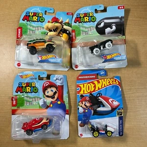 Hot Wheels Super Mario Charakter Autos Konvolut 4 Fahrzeuge Neu (beschädigte Verpackung) - Bild 1 von 6