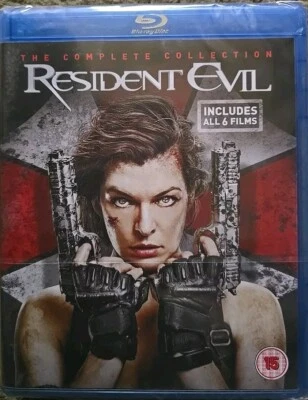 RESIDENT EVIL COMPLETE COLLECTION 1 2 3 4 5 6 BLU RAY 6 DISCS 1-6 MILLA JOVOVICH - image 1 of 2