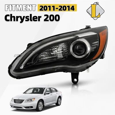 For 2011-2014 Chrysler 200 S Headlight with Bulb with Black Bezel Left Side Foto 1 de 2