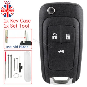 For 2010-2016 Vauxhall Opel Astra J Insignia Cascade Flip Remote Key Fob Case 3B - Picture 1 of 11