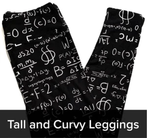 LuLaRoe Womens Leggings Size TC Algebra Chalkboard Math Numbers Teacher NWT - Picture 1 of 2