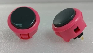 2 x Japan Sanwa Mix Buttons Pink Grey OBSF-30-P/DH Video Arcade Parts - Picture 1 of 1
