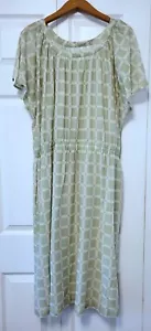 Vestido de verano vintage ligero verde transparente para mujer XL (?) Hecho a mano sin etiquetas - Imagen 1 de 11