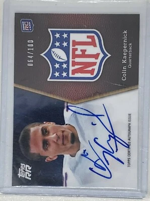 2011 Topps RR Rising Rookies NFL Shield Colin Kaepernick Auto SP RC /100 #SRA-CK - Image 1 of 2