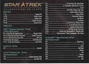 Star Trek 40th Anniversary Series - CC1 Checklist Card - Bild 1 von 2