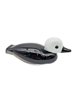 MURANO Signed Licio Zanetti Vintage RARE Glass Duck Black & White w/ Red & Clear - Picture 1 of 14