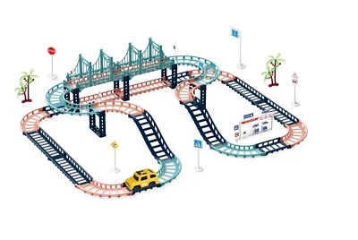 SIGNATURE SC COLLECTION 102 Pc Cities Car Track Constuction Flexible Racetrack Kids Boys Xmas Toy Gift