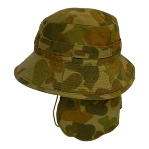 Rare AUST ARMY Issue Auscam DCPU Sz XL 60cm Bush Giggle Hat Flap Chin Cord 2010 - Picture 1 of 11
