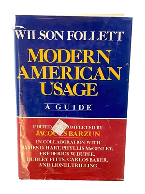 A DICTIONARY OF MODERN AMERICAN USAGE Wilson Follett 1980 HC/DJ Avenel Edition - Image 1 of 4