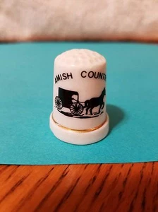 Souvenir Porcelain Thimble from Amish Country  - Picture 1 of 2