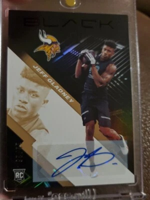 2020 Panini Black Jeff Gladney Rookie Auto #ed 12/25 RC Jersey Number 1/1  - Image 1 of 4