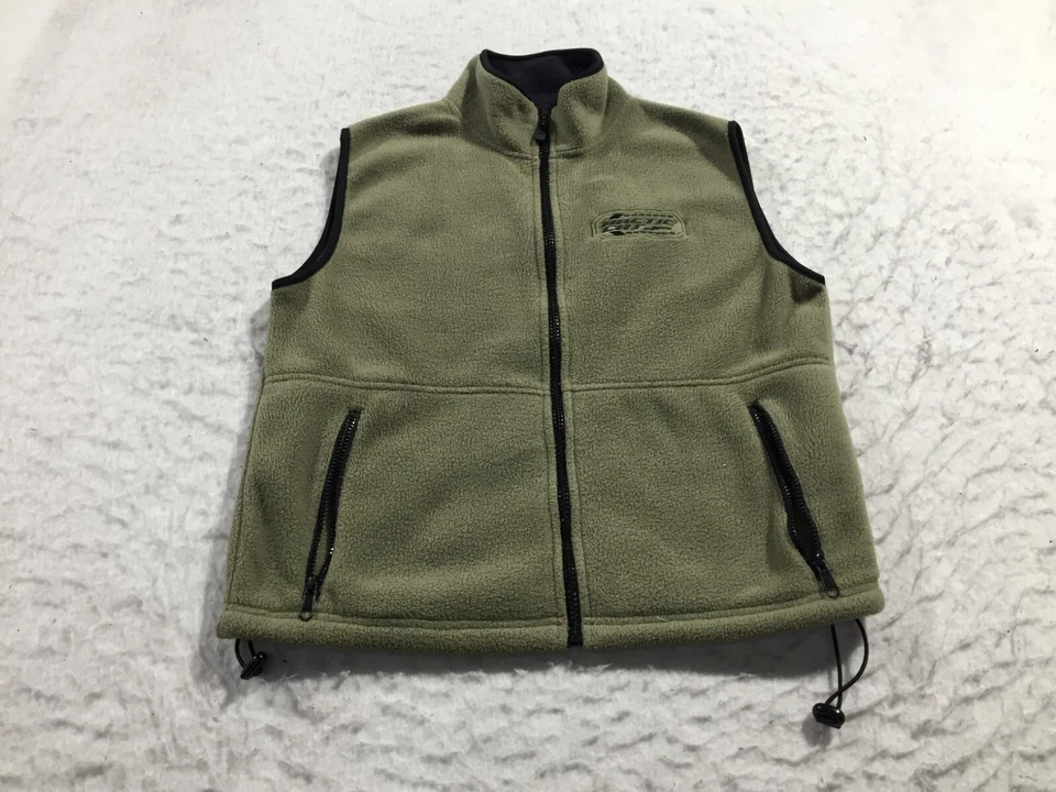 Arctic Wear By Arctic Cat Fleece Vest  Mens S Green Sleeveless Logo - Image 1 of 4