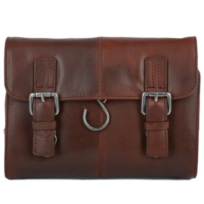 ASHWOOD Brand Hanging Washbag, Waxed & Oiled Hide Leather Tan 'PHIL' , LINED - Image 1 of 4