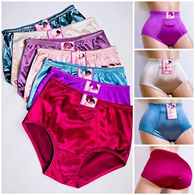 3 or6 Lingerie Satin Panties Women's Underwear Full Coverage Briefs Shiny 3125 - Image 1 of 4