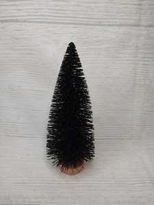 New! 8.25" BLACK Halloween Christmas Tree Bottle Brush Trees Sisal Holiday Fall - Picture 1 of 7
