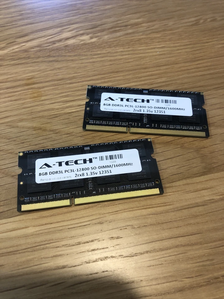 A-Tech 16GB 2 x 8GB PC3-12800 Laptop SODIMM DDR3 1600 Memory RAM PC3L 16G DDR3L - Image 1 of 1