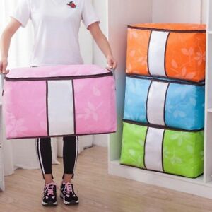 Large Foldable Underbed Clothes Storage Bags Ziped Organizer Boxes Wardrobe Cube