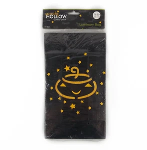 Spooky Hollow 10 sacchetti luminosi stella zucca nera Halloween decorazione esterno NUOVO - Foto 1 di 3