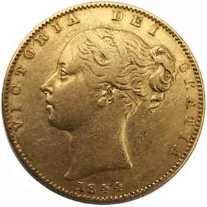 1844 Queen Victoria Shield Reverse Sovereign - Picture 1 of 2