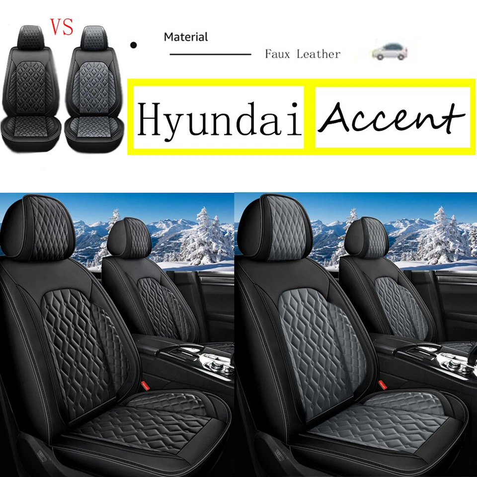 For Hyundai Accent 2013-2018 Car Accessories 5-Seat Covers Cushion Black/Gray - Imagem 1 de 1