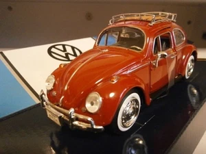 1966 Volkswagen Beetle Red Roof Rack 1/24 Diecast Motormax 79559RD - Picture 1 of 4