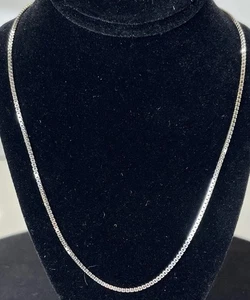20" X 1mm Sterling Silver Box Chain Necklace 925 Sterling Silver Italy - Picture 1 of 3
