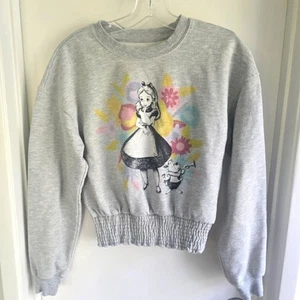 DISNEY - Girls Alice In Wonderland Gray Sweathirt, Size Small - Picture 1 of 5