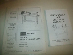 Bedienungsanleitung & HOW TO Broschüre von 12" Sears Craftsman Holz Drehmaschine #113.228160 - Bild 1 von 5