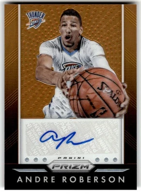 2015-16 Prizm Autographs Orange Andre Roberson #P-ARB Thunder Auto /65 - Image 1 of 2