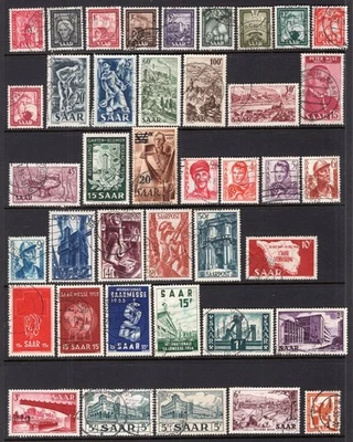 Saar 1948-1957 Selection 81 Used Stamps Many Better CV$150+ - Image 1 of 2