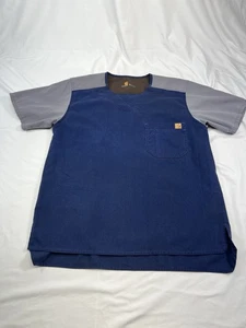 Carhart Men’s Scrub Top Shirt Small Blue Gray V Neck - Picture 1 of 6