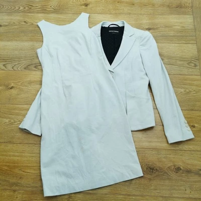 Vestido Emporio Armani + Chaqueta Blazer Mujer 40 S Pequeño Blanco Marfil *Manchado* Foto 1 de 4