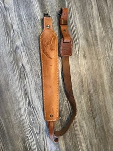 Vintage Rocky Mountain Stitched Leather Rifle Sling -NICE Condition- Made in USA - Picture 1 of 6