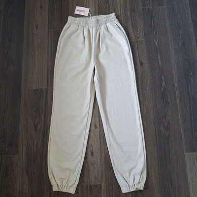 Nuevo con etiquetas Joggers Missguided Imitación Cuero Reptil Cintura Elástica Talla S/M Otoño Athleisu Foto 1 de 4
