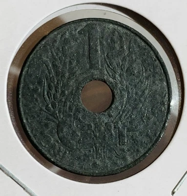 French Indo China 1 Cent Coin, 1941, Zinc - Image 1 of 4