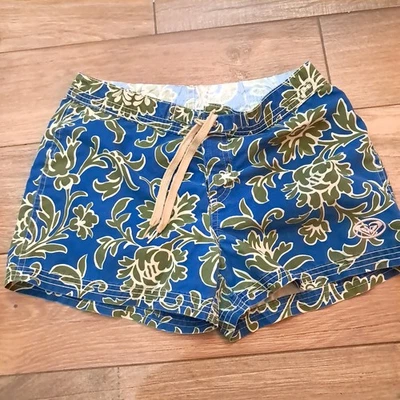 Boardshorts vintage ROXY Quiksilver Juniors talla 3 azul verde surf natación shorts Foto 1 de 4
