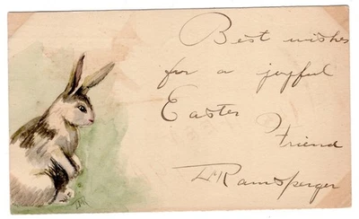 Tarjeta postal de Nueva York 1907 con reverso ilustración manual - Pascua Foto 1 de 2