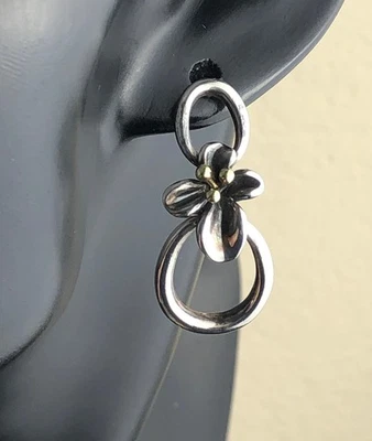 Pendiente Floral Orquídea Ann King Único Plata de Ley, Oro Amarillo 18K y 14K Foto 1 de 4