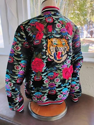 Chaqueta Bomber Topman Bordada Cabeza de Tigre Floral Talla 40 Excelente Estado Foto 1 de 4