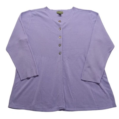 Suéter Mountain Lake Mujer 2X Cárdigan Mujer Púrpura Acanalado Foto 1 de 4