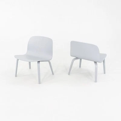 C. 2023 Studio Tolvanen for Muuto Visu Lounge Chair Oak w/ Blue Laquer 10x Avail - Image 1 of 4