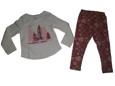 Conjunto Leggings y Camisa Falls Creek Niños Niñas Pequeños Talla 2T Flores Ciervo NUEVO Foto 1 de 4