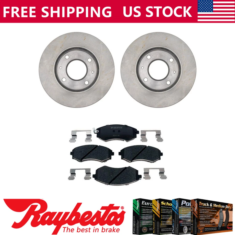 Kit de rotores de freno delanteros + pastillas metálicas y herrajes para Hyundai Elantra 1998 Foto 1 de 4