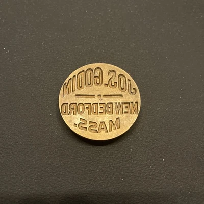 VTG Brass JOS. GODIN NEW BEDFORD MASS. Printers Block Electrotype Letterpress - Image 1 of 4