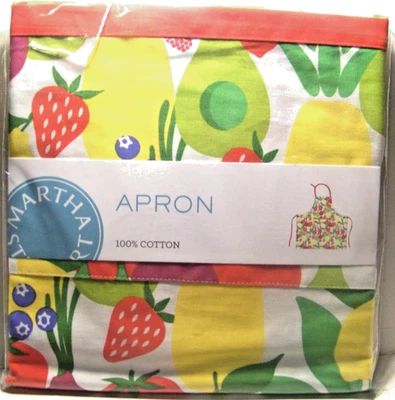 Delantal de cocina Martha Stewart 100 % algodón "sabores frescos" frutas y verduras Foto 1 de 2