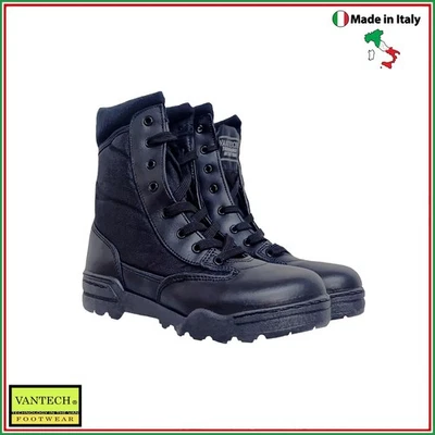 Anfibi Vantech Unisex Boot Militari 100% Made in Italy Antiscivolo Comfort - Immagine 1 di 4